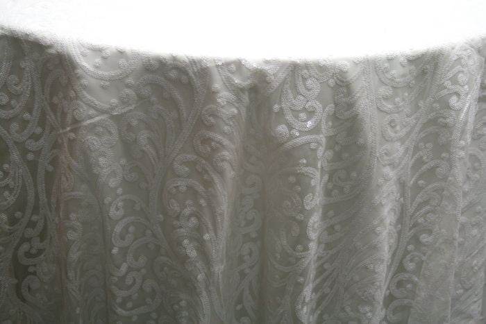 ANDORRA Mesh Sequin Fabric, 52 Inch. in Width White Fabrics Star