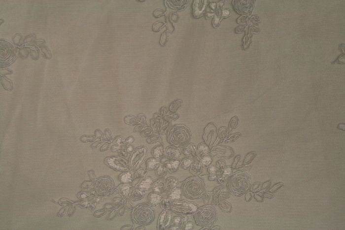ivory BELLAIRE Embroidered Fabric by the Yard - 50 Inch Wide Fabrics Star