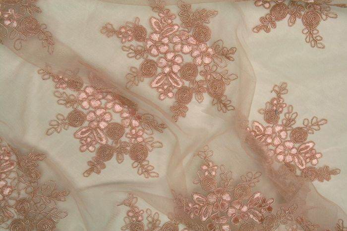 pink-1 BELLAIRE Embroidered Fabric by the Yard - 50 Inch Wide Fabrics Star