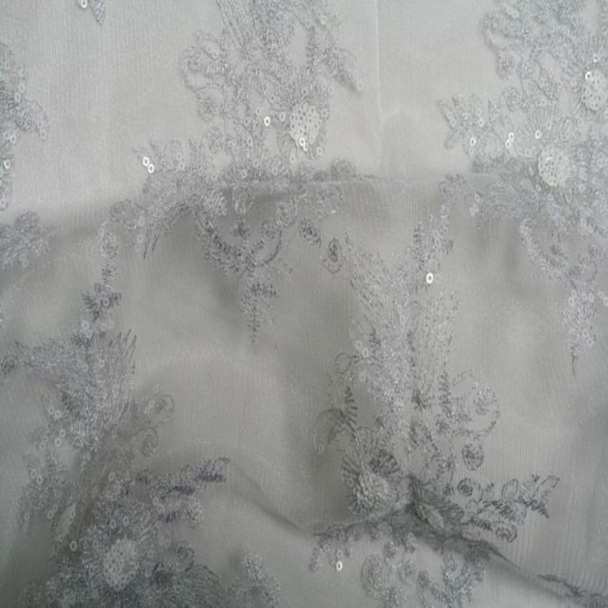 Blossom Glitter Sequin Embroidered Mesh Fabric. Lace Netting Material ideal for Sewing, Dresses, Gowns, Skirts, Veils Fabrics Star