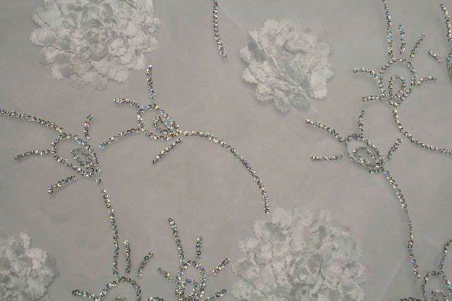 white-1 BRIDELY Embroidered Sheer Mesh Fabric by the Yard - 58 Inch Wide Fabrics Star