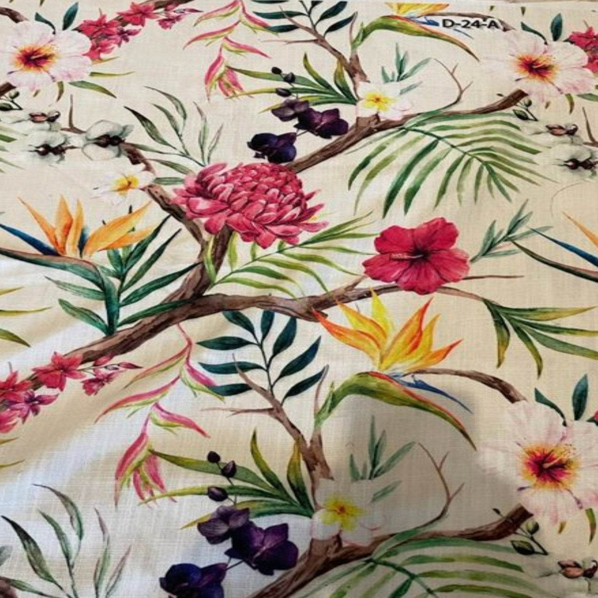 Digital Print Fabric - Cotton Hand - 58 Inch. in Width, | Home Decor Red Carnation Fabrics Star