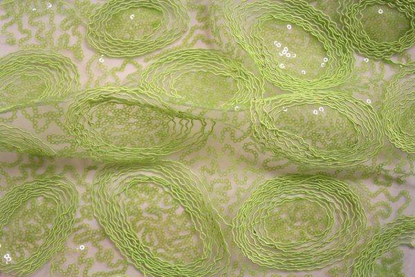 apple-green CHARMING Embroidered Sheer Fabric by the Yard - 54 Inch Wide Fabrics Star