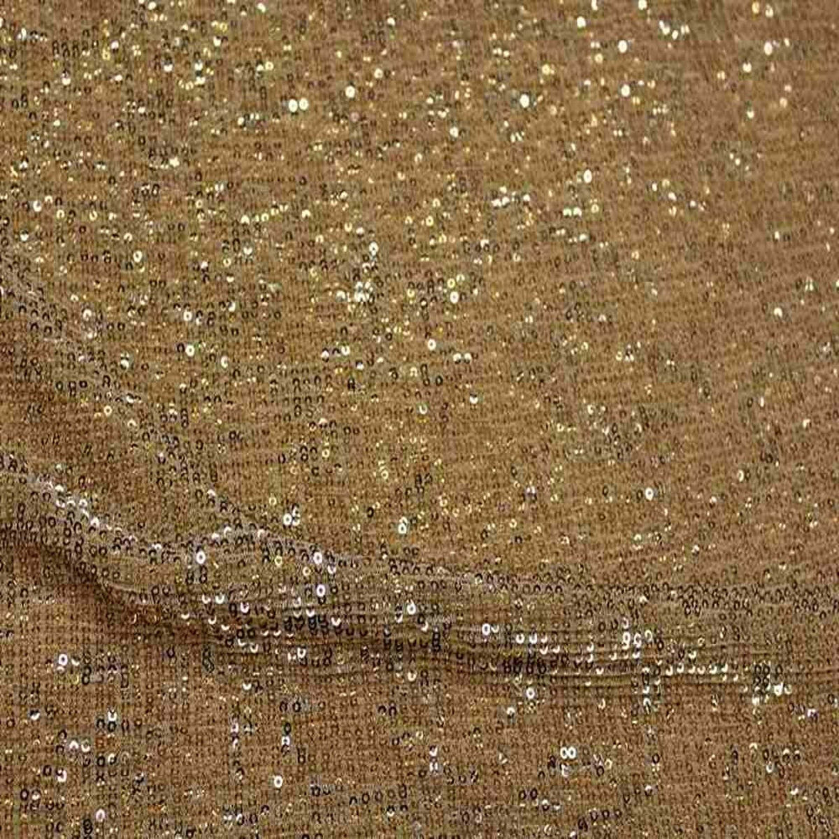 Gold COCKTAIL Sequin Fabric on Mesh Material Fabric by the Yard - 52 Inch Wide Fabrics Star