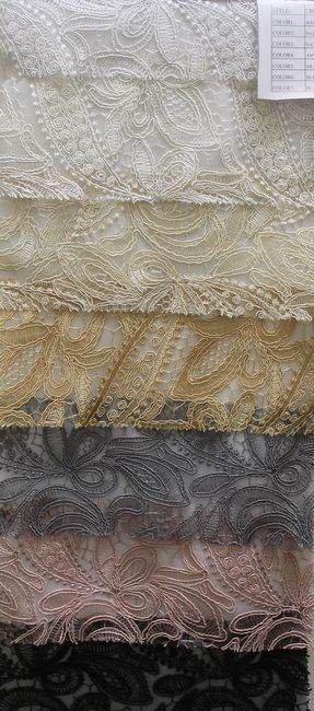 Antique CREATION Glitter Embroidered Mesh Fabric. Lace Netting Material 52 Inch in Width Fabric by the Yard - 52 Inch Wide Fabrics Star