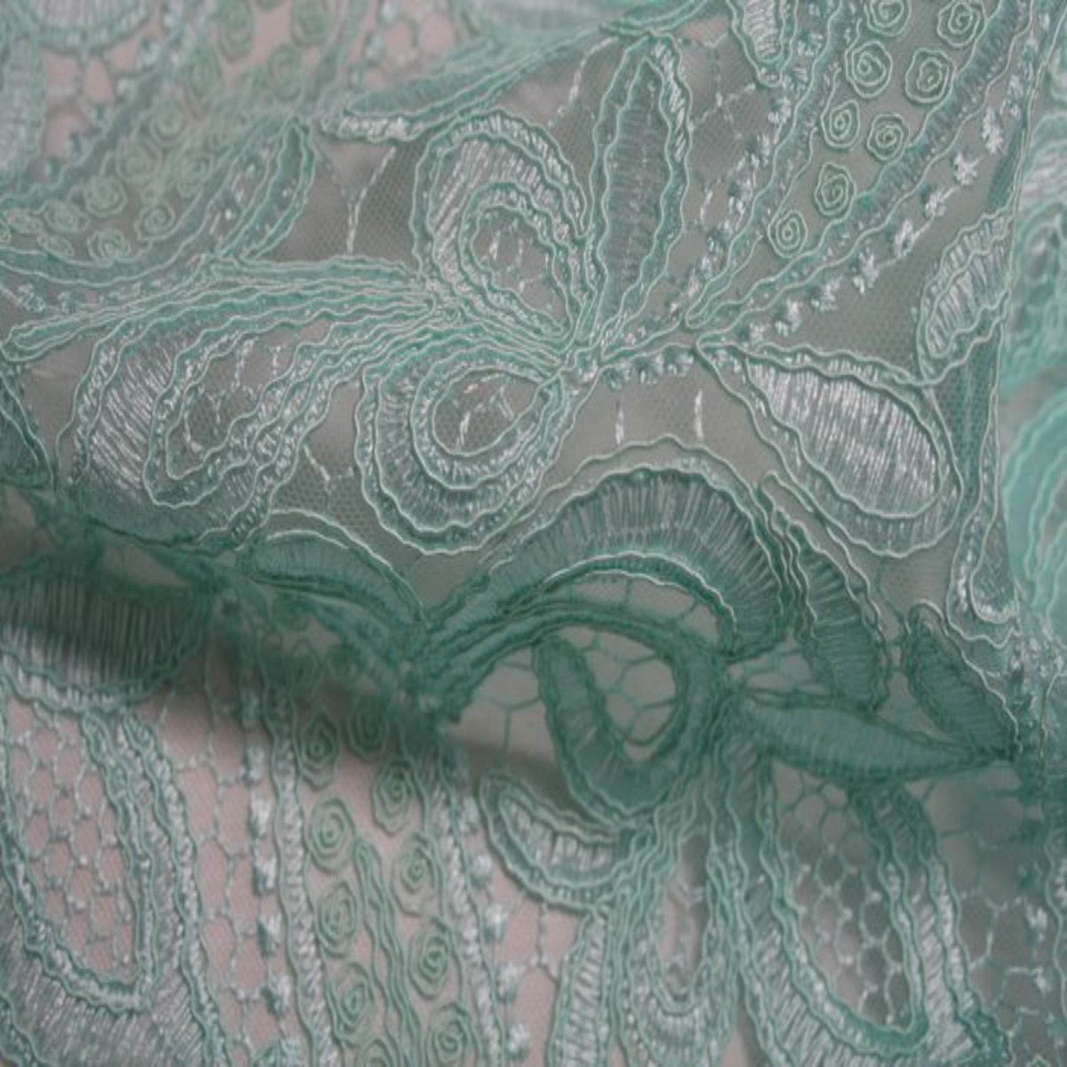 CREATION Glitter Embroidered Mesh Fabric. Lace Netting Material 52 Inch in Width | Home Decor Mint Fabrics Star