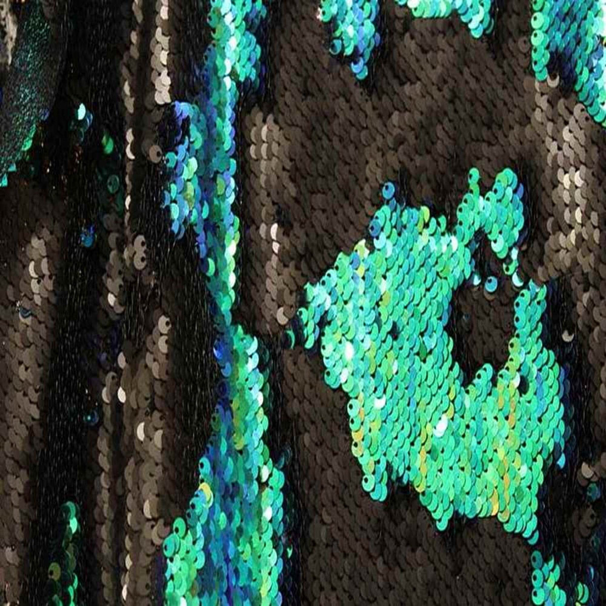 Emerald Color Changing Sensory Wall Reversible Sequin Fabric by the Yard - 52 Inch Wide Fabrics Star