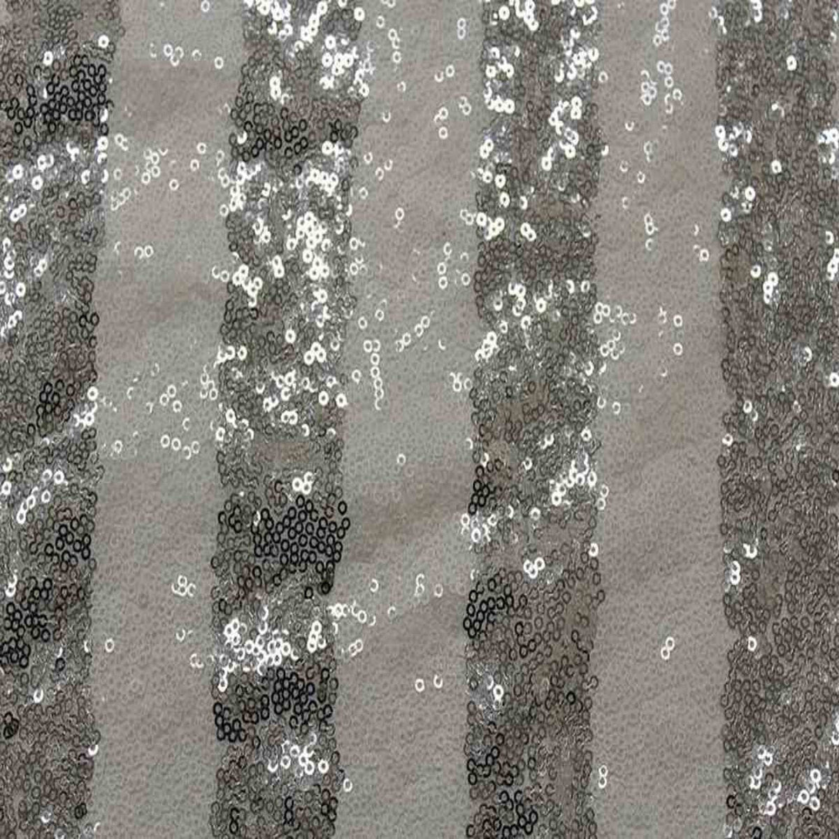 FIESTA Striped Sequin Fabric on Mesh Material ,2-Way Stretch, 52 Inch. In Width, | Arts and Crafts Silver White Fabrics Star