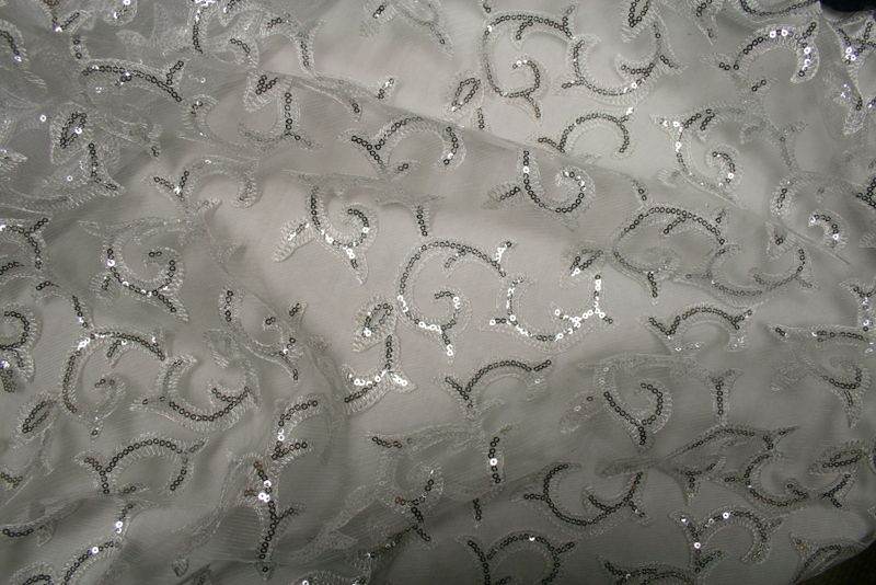 ivory GISELLE Embroidered Sheer Fabric by the Yard - 58 Inch Wide Fabrics Star