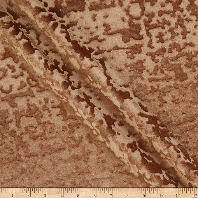Gold Abstract Crushed Velvet Fabric by the Yard - 118 Inch Wide Fabrics Star