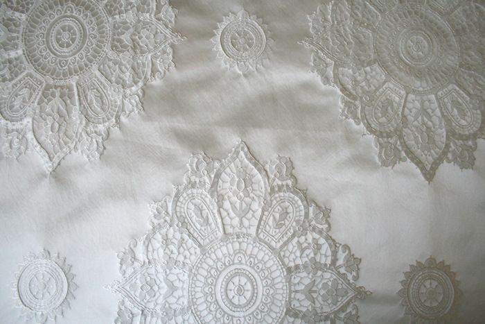 snow-white LAURIER Fabric. 58 Inch in Width Fabric by the Yard - 58 Inch Wide Fabrics Star