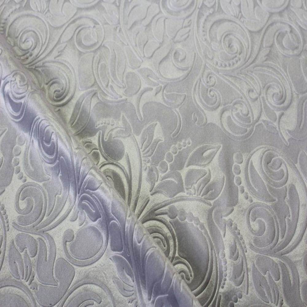White Brocade Scroll Velvet Fabric by the Yard - 58 Inch Wide Fabrics Star