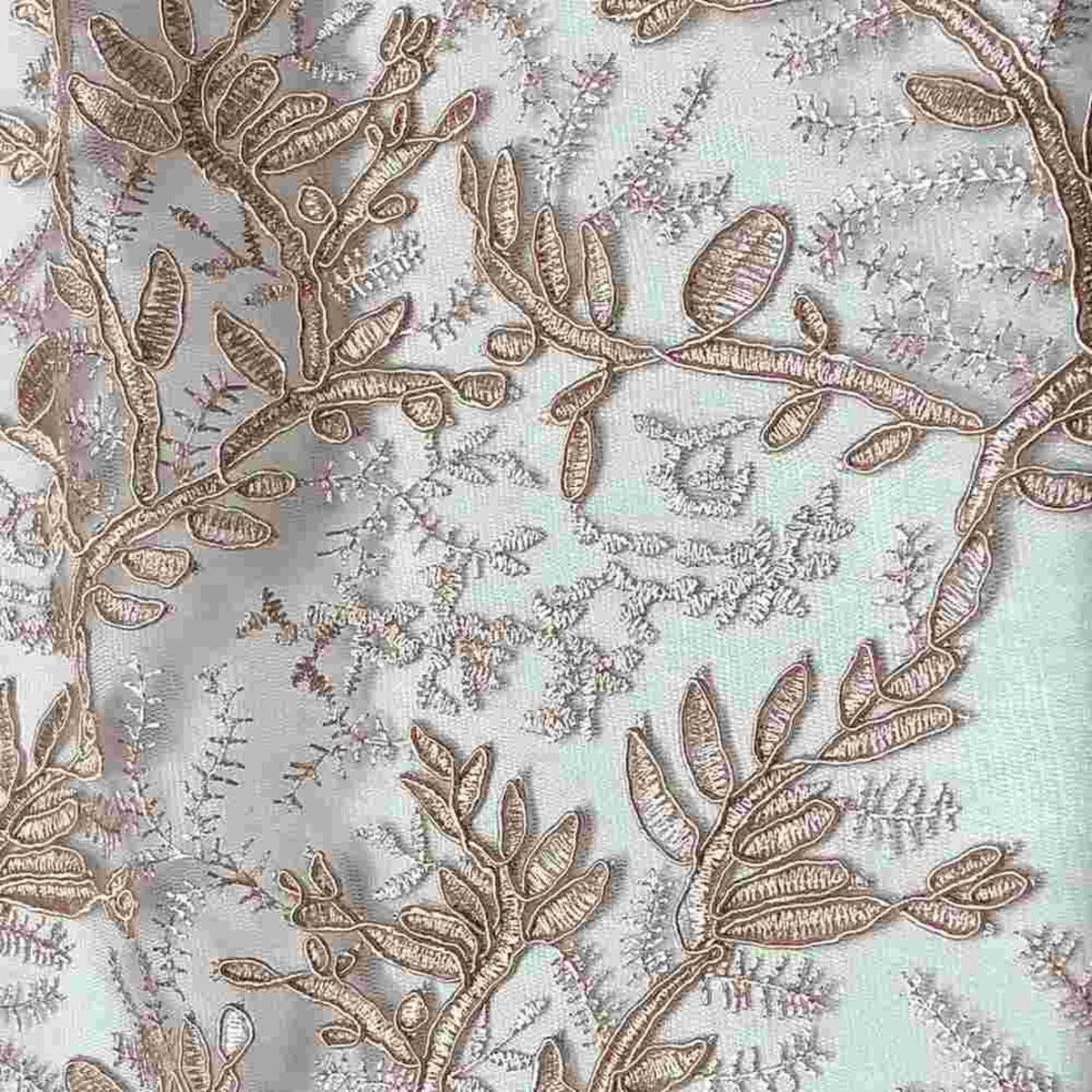 OMAHA Glitter Embroidered Mesh Fabric. Lace Netting Material 53 Inch in Width | Home Decor Blush Fabrics Star