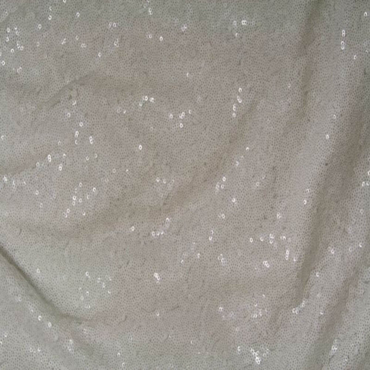 QUINCY Sequin Fabric on Mesh Material ,2-Way Stretch, 52 Inch. In Width, | Home Decor White Fabrics Star