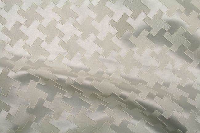 RATTLE Jacquard Fabric, 58 Inch. in Width, | Home Décor White Fabrics Star