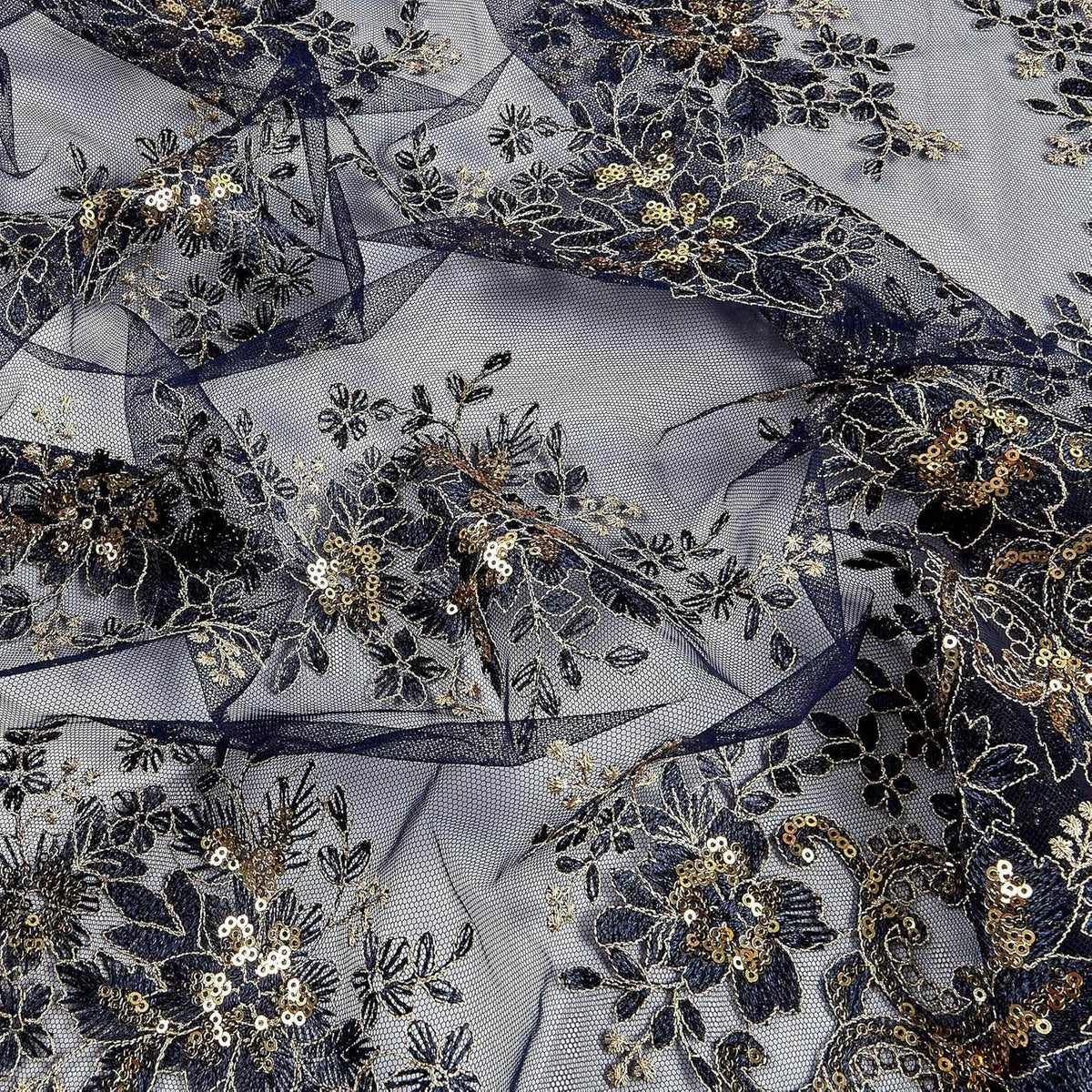 Rowley Sequin Embroidered Mesh Fabric. Lace Netting Material - 52 Inch in Width | Home Decor Fabrics Star