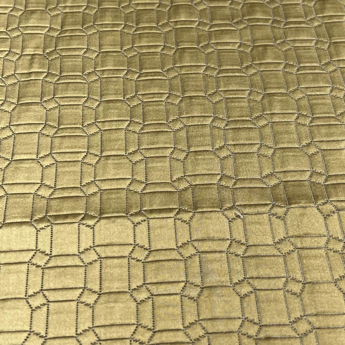 Square Jacquard, Quilted Look Fabric, 115 Inch. in Width, | Home Decor Gold Fabrics Star