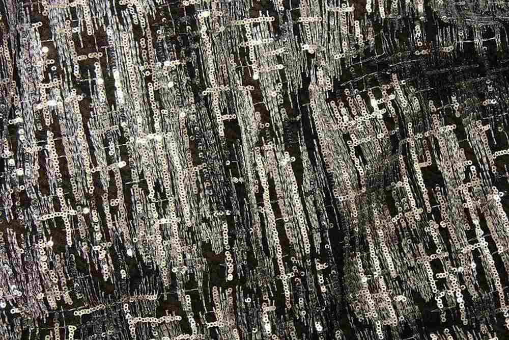 STANLEY Mesh Sequin Fabric, 52 Inch. in Width Black Silver Fabrics Star