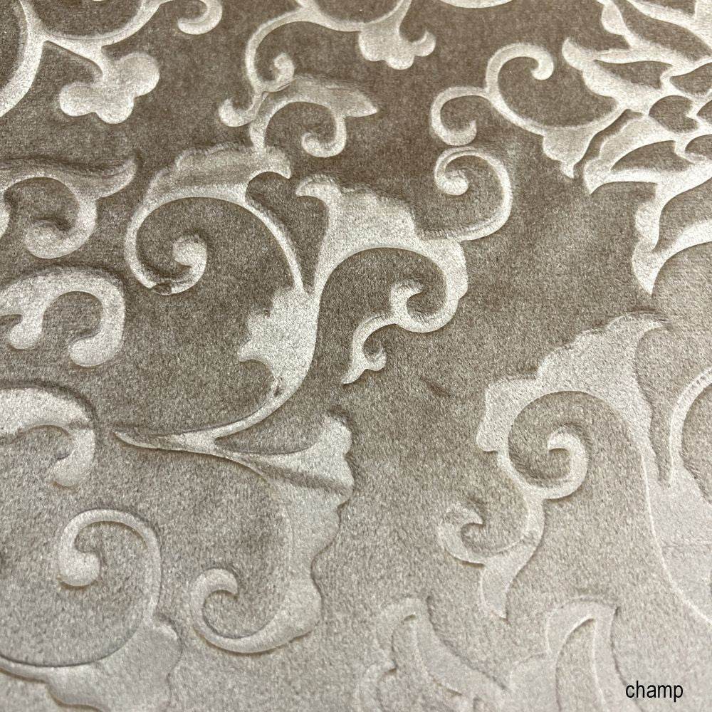 Vails Brocade Velvet Fabric, 72 Inch in Width Ideal Embossed Material for Home Decor Champagne Fabrics Star