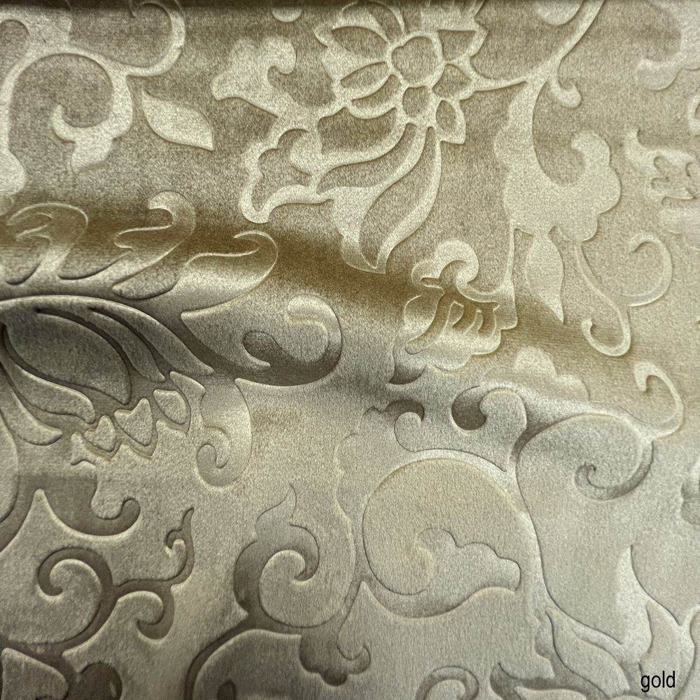 Vails Brocade Velvet Fabric, 72 Inch in Width Ideal Embossed Material for Home Decor Gold Fabrics Star