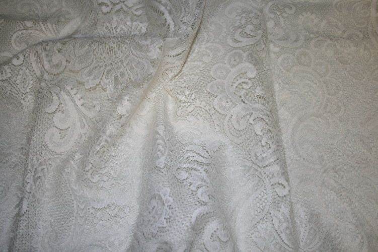 WESTBURY Lace Fabric, 55 Inch in Width White Fabrics Star