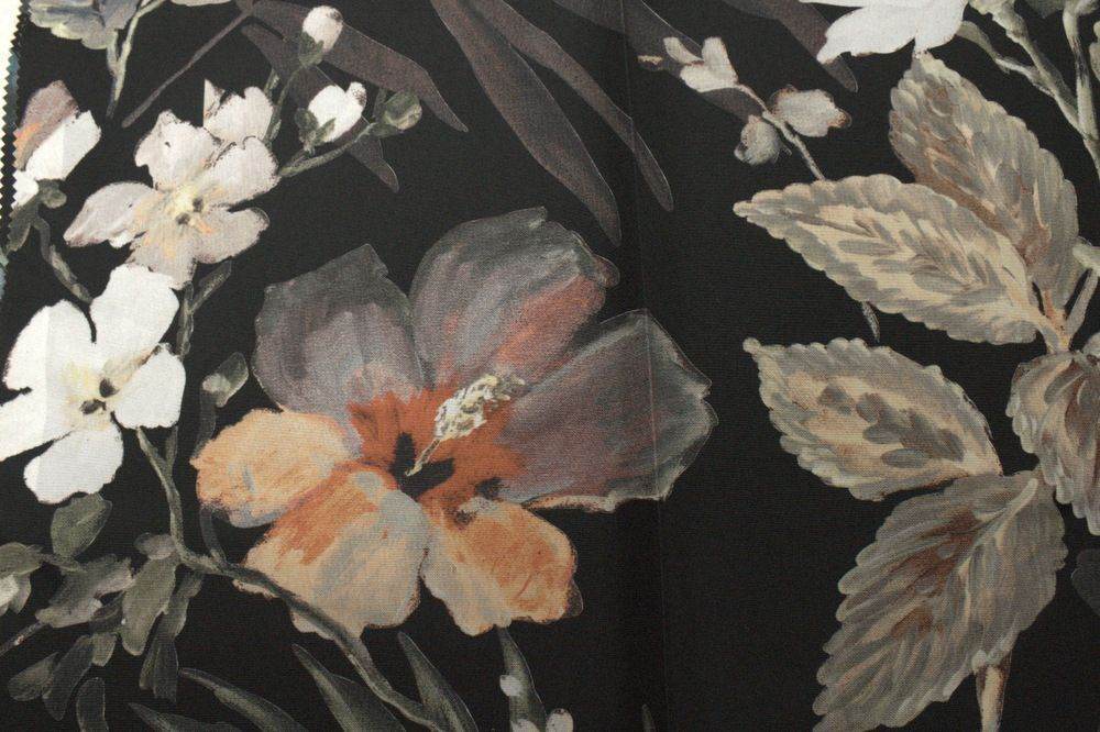 BOTANICAL Digital Print Fabric, 118 Inch. in Width Aubergine Fabrics Star
