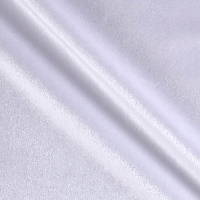 White Shiny Velvet Fabric by the Yard - 72 Inch Wide Fabrics Star