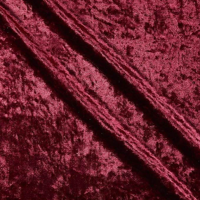 Shiny Crushed Velvet Fabric, 72 Inch. in Width, | Home Decor Burgundy Fabrics Star