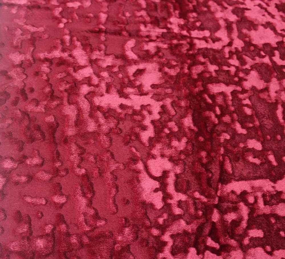 Burgundy Abstract Crushed Velvet Fabric by the Yard - 118 Inch Wide Fabrics Star