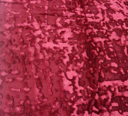 Burgundy Abstract Crushed Velvet Fabric by the Yard - 118 Inch Wide Fabrics Star