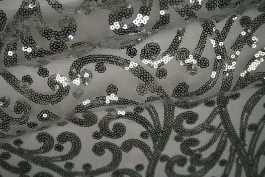 ANDORRA Mesh Sequin Fabric, 52 Inch. in Width Silver Fabrics Star