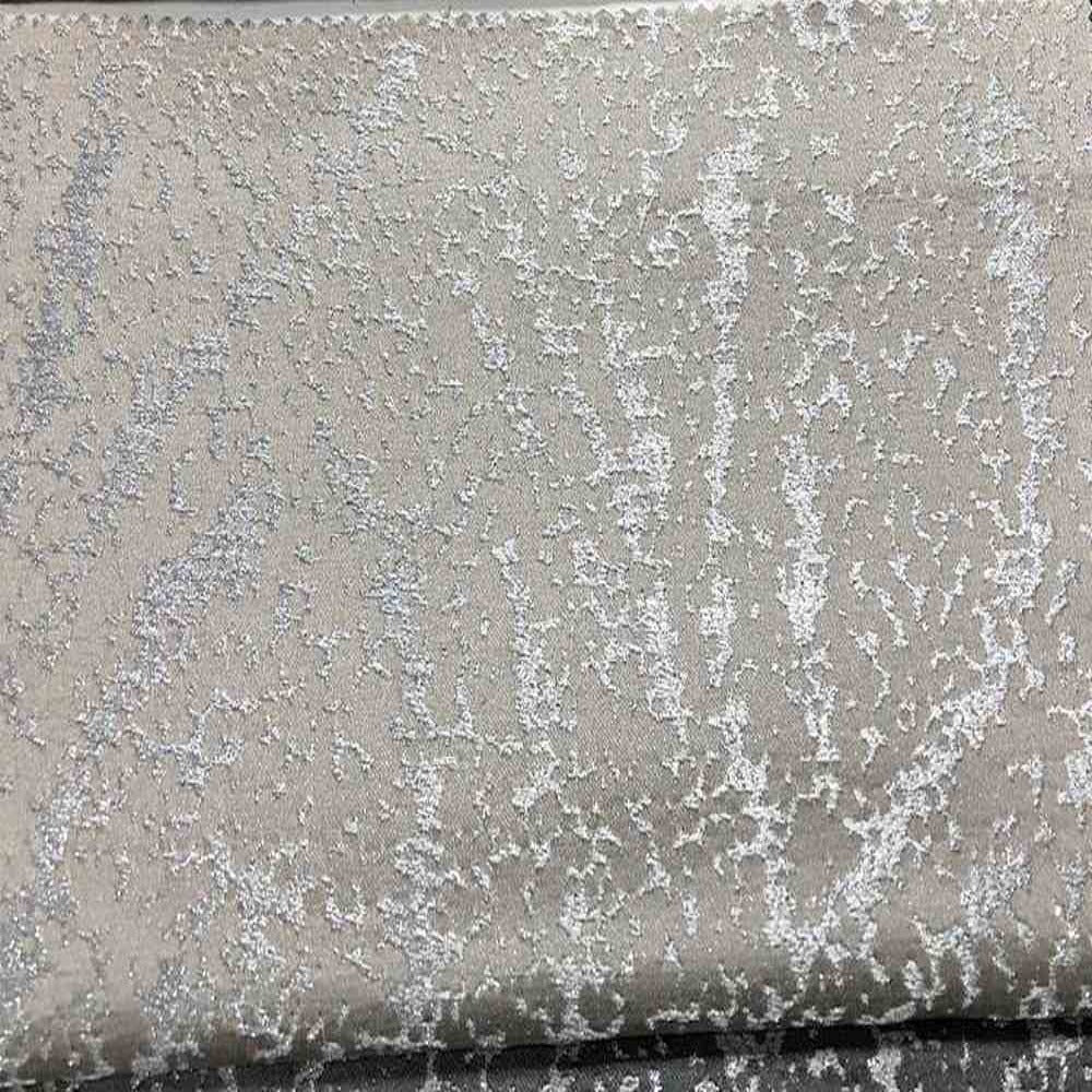 Silver Beaconsfield Metallic Embroidery Jacquard Fabric by the Yard - 57 Inch Wide Fabrics Star