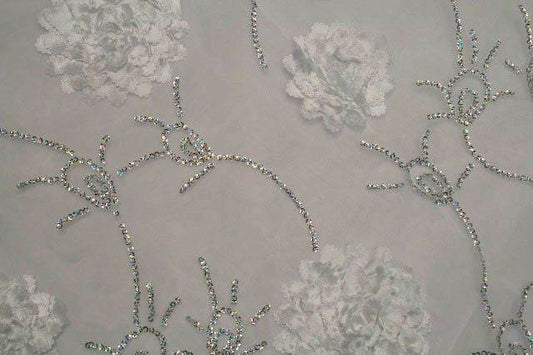 white-1 BRIDELY Embroidered Sheer Mesh Fabric by the Yard - 58 Inch Wide Fabrics Star