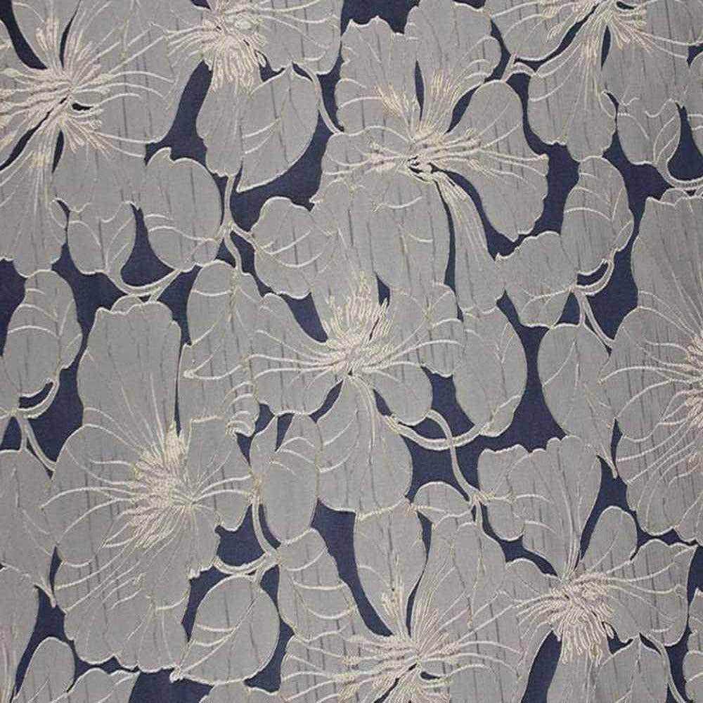 Cambridge Floral Jacquard Fabric, 55 Inch in width, | Home Decor Navy Fabrics Star