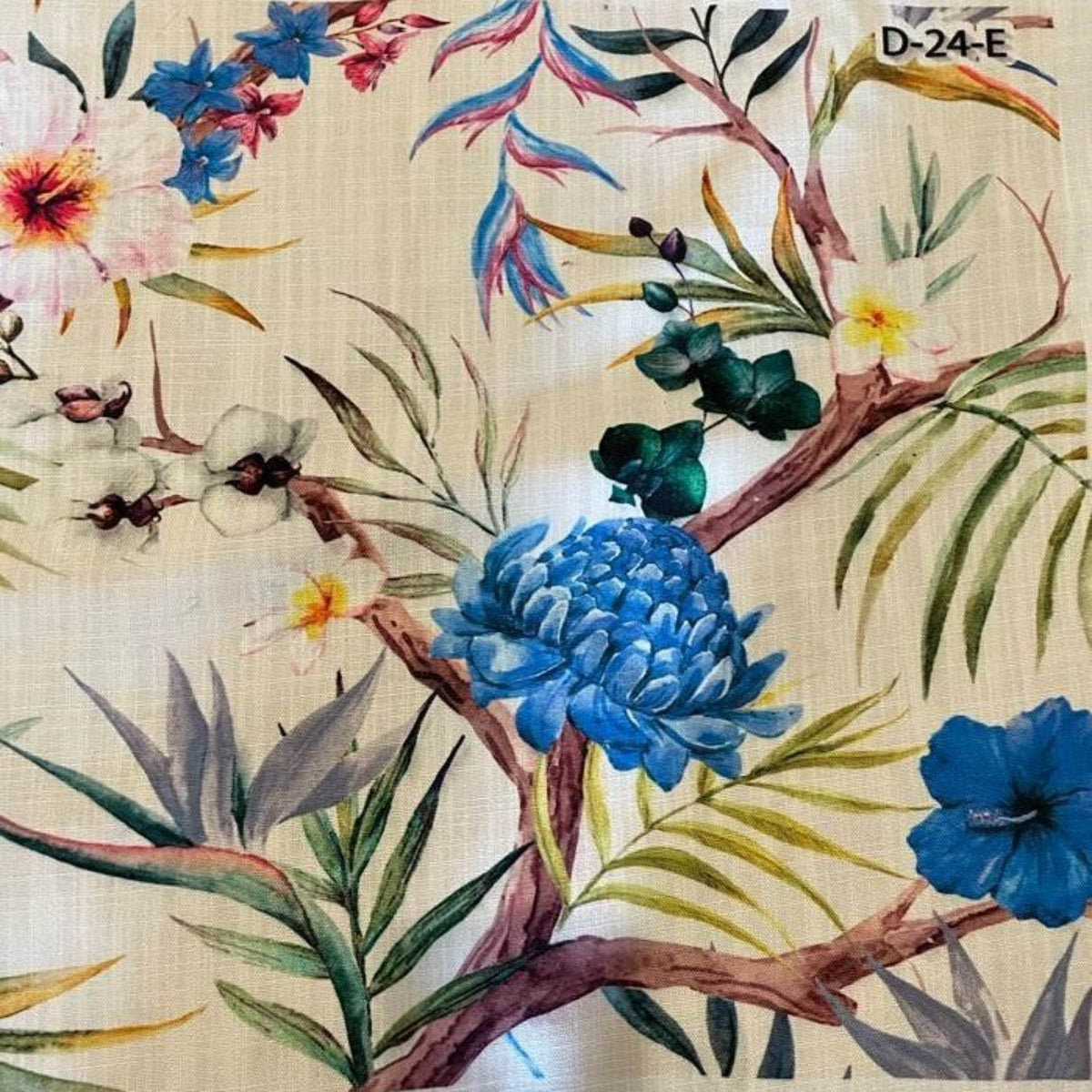 Digital Print Fabric - Cotton Hand - 58 Inch. in Width, | Home Decor Blue Carnation Fabrics Star