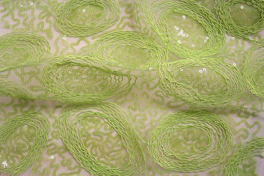 apple-green CHARMING Embroidered Sheer Fabric by the Yard - 54 Inch Wide Fabrics Star