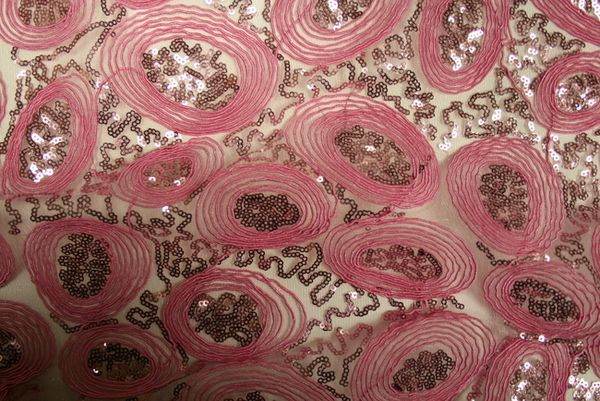 pink CHARMING Embroidered Sheer Fabric by the Yard - 54 Inch Wide Fabrics Star