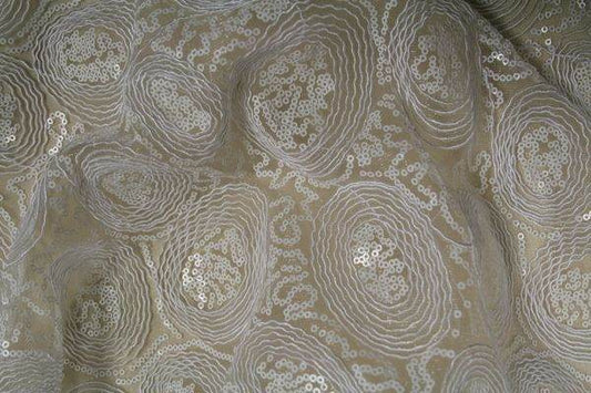 white-1 CHARMING Embroidered Sheer Fabric by the Yard - 54 Inch Wide Fabrics Star