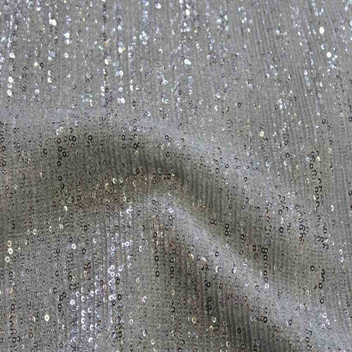 Silver COCKTAIL Sequin Fabric on Mesh Material Fabric by the Yard - 52 Inch Wide Fabrics Star