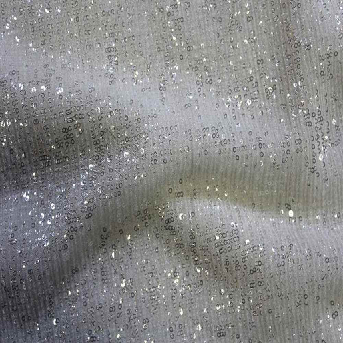 White COCKTAIL Sequin Fabric on Mesh Material Fabric by the Yard - 52 Inch Wide Fabrics Star