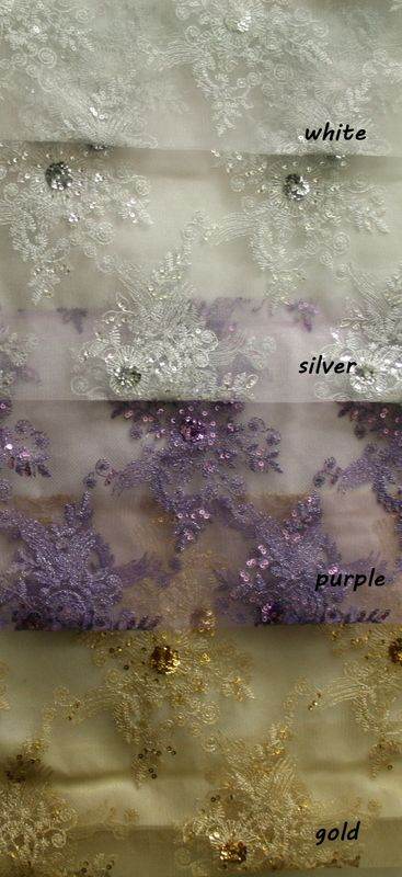 Blossom Glitter Sequin Embroidered Mesh Fabric. Lace Netting Material ideal for Sewing, Dresses, Gowns, Skirts, Veils Fabrics Star