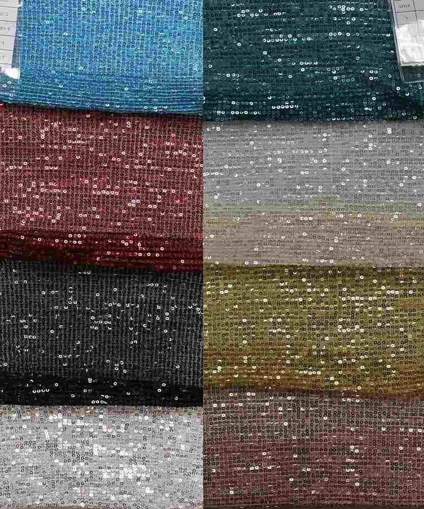 Turquoise COCKTAIL Sequin Fabric on Mesh Material Fabric by the Yard - 52 Inch Wide Fabrics Star