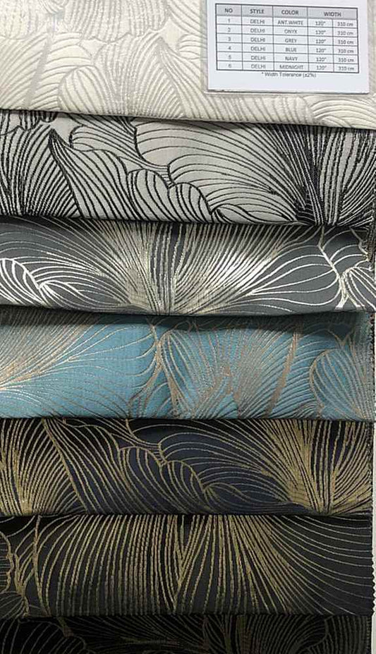 Delhi Metallic Flower Jacquard Fabric - 120 Inch. in Width, | Home Decor Fabrics Star