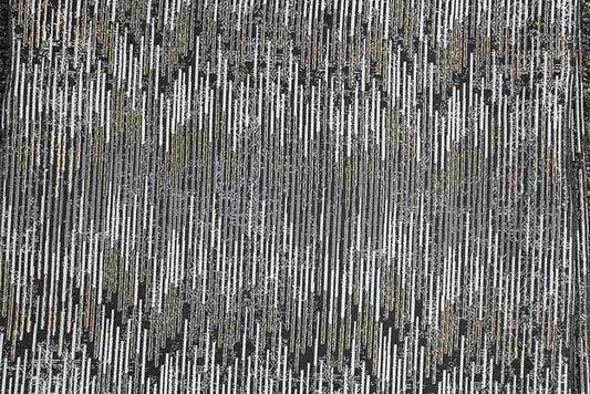 COLORADO Jacquard Fabric, 55 Inch . in Width Silver Black Fabrics Star