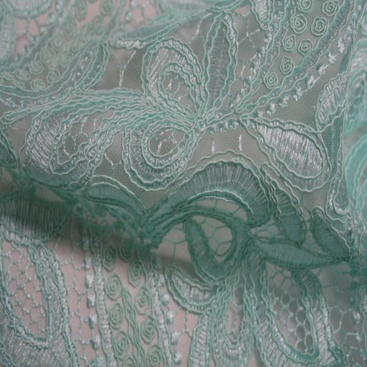 CREATION Glitter Embroidered Mesh Fabric. Lace Netting Material 52 Inch in Width | Home Decor Mint Fabrics Star