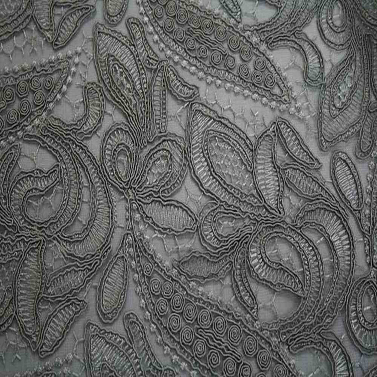 CREATION Glitter Embroidered Mesh Fabric. Lace Netting Material 52 Inch in Width | Home Decor Silver Fabrics Star