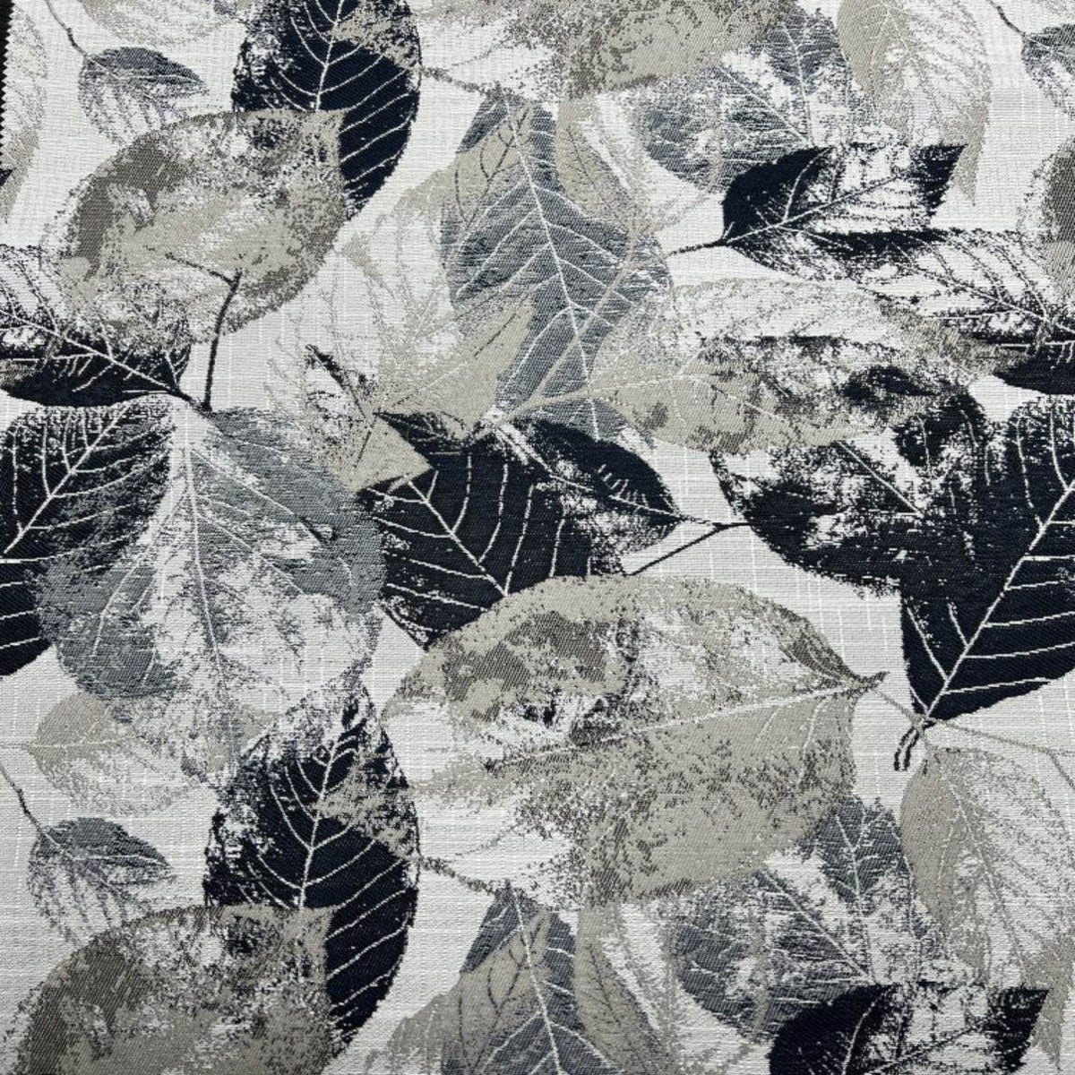FALLEN LEAVES Jacquard Leave Print Tapestry Fabric, 118 Inch in Width, | Home Decor Black Fabrics Star