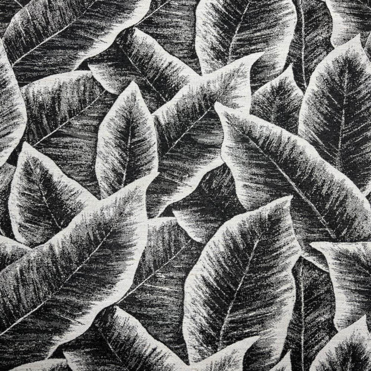 FOLIAGE Jacquard Leave Print Tapestry Fabric, 118 Inch in Width, | Home Decor Black Fabrics Star