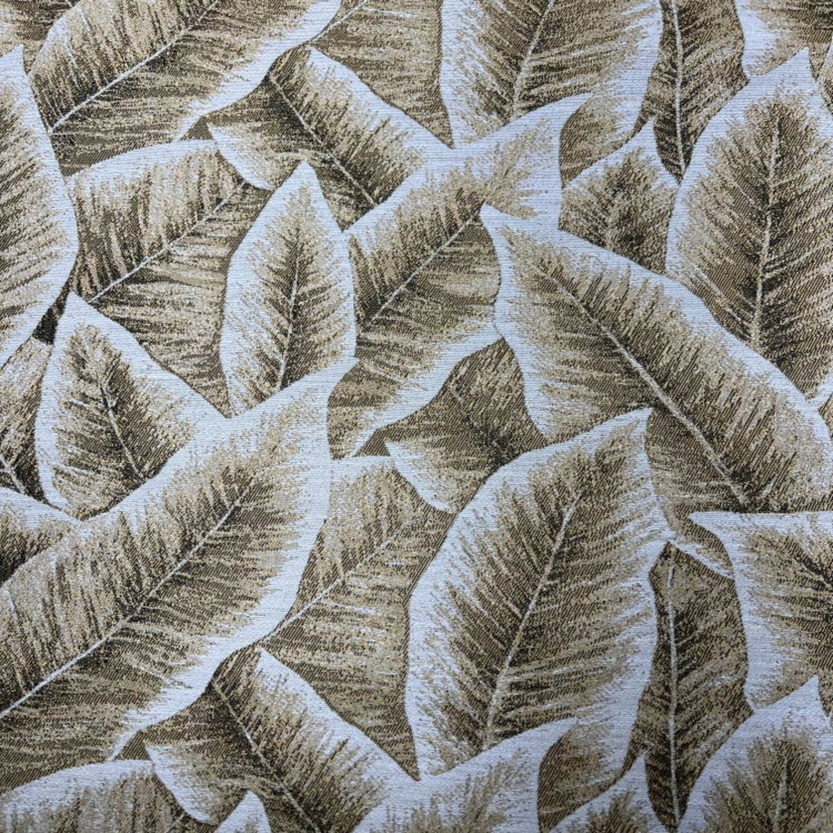 FOLIAGE Jacquard Leave Print Tapestry Fabric, 118 Inch in Width, | Home Decor Gold Fabrics Star