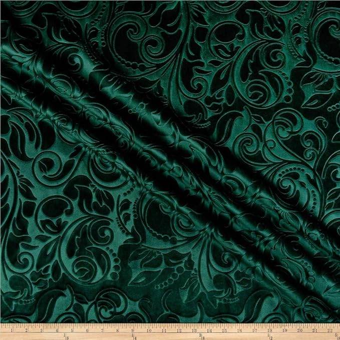 Forest Brocade Scroll Velvet Fabric by the Yard - 58 Inch Wide Fabrics Star